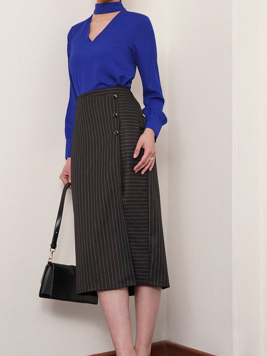 Straight Fit Skirt - Black And White