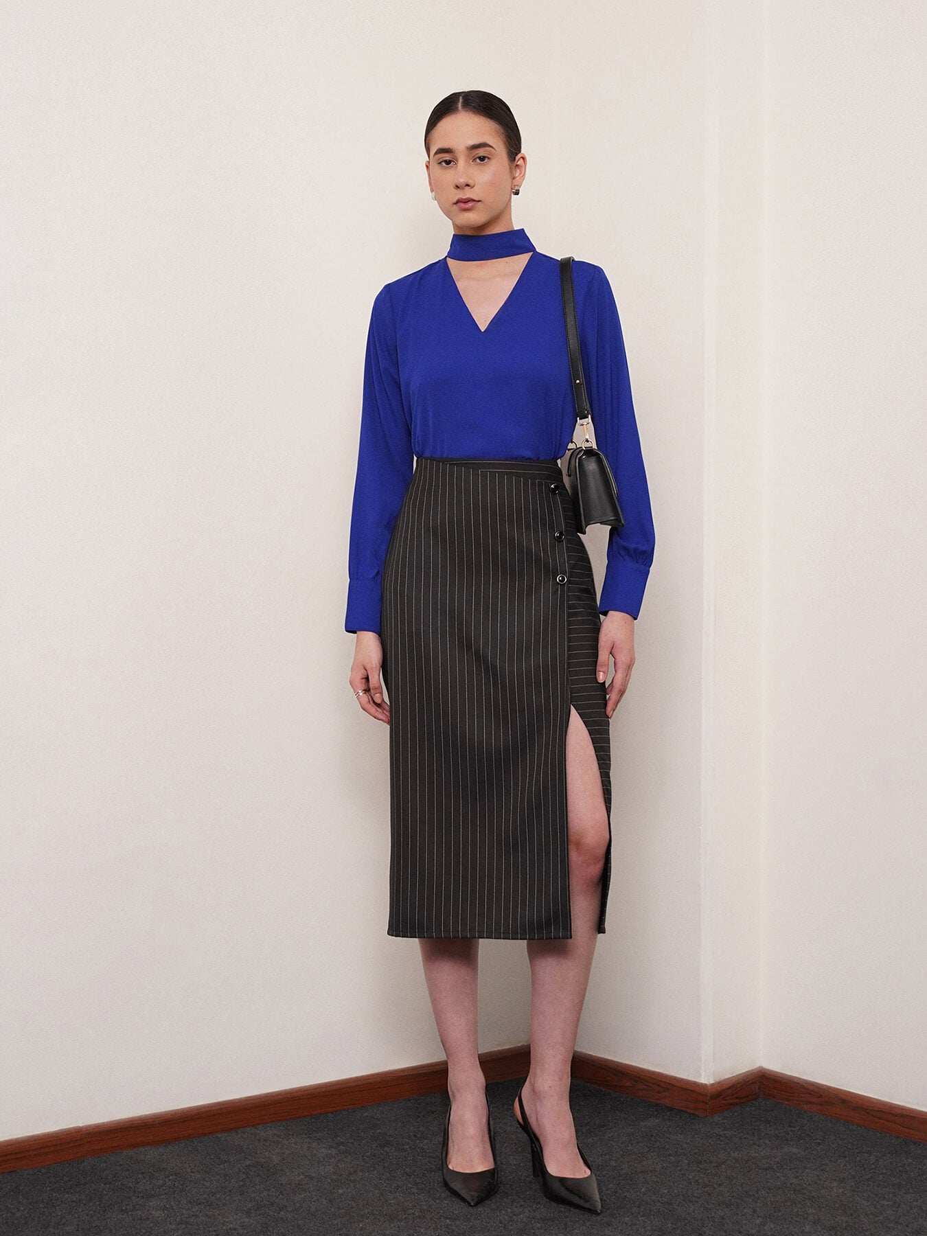 Straight Fit Skirt - Black And White