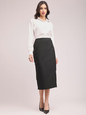 Straight Fit Skirt - Black And White