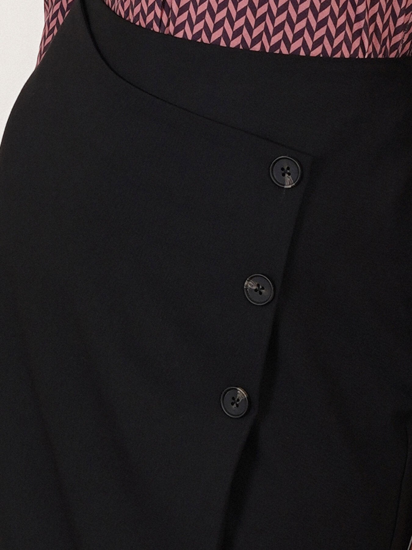 Cotton Straight Skirt - Black
