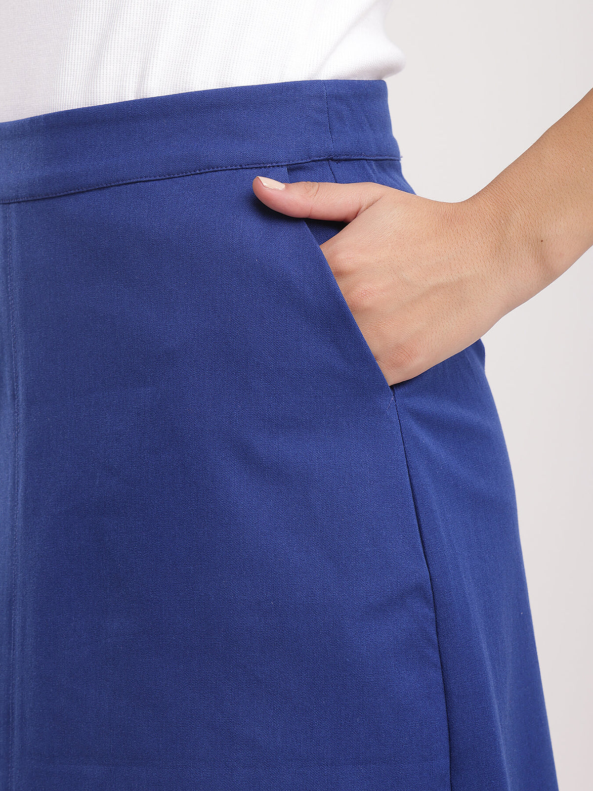 Stretchable A-line Skirt - Royal Blue