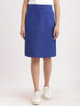 Stretchable A-line Skirt - Royal Blue