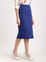 Stretchable Pencil Skirt - Royal Blue