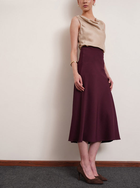 A-line Skirt - Wine