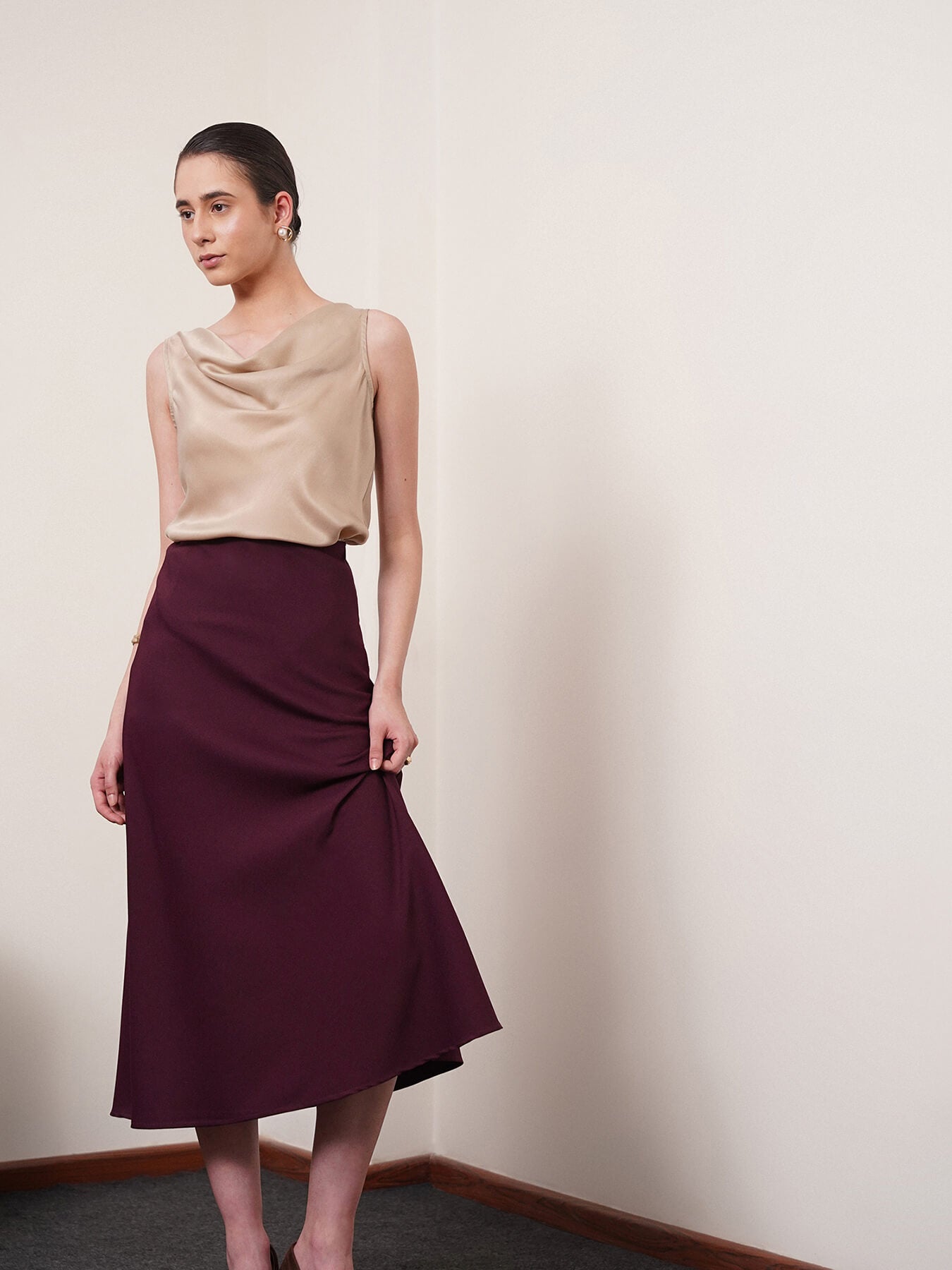 A-line Skirt - Wine