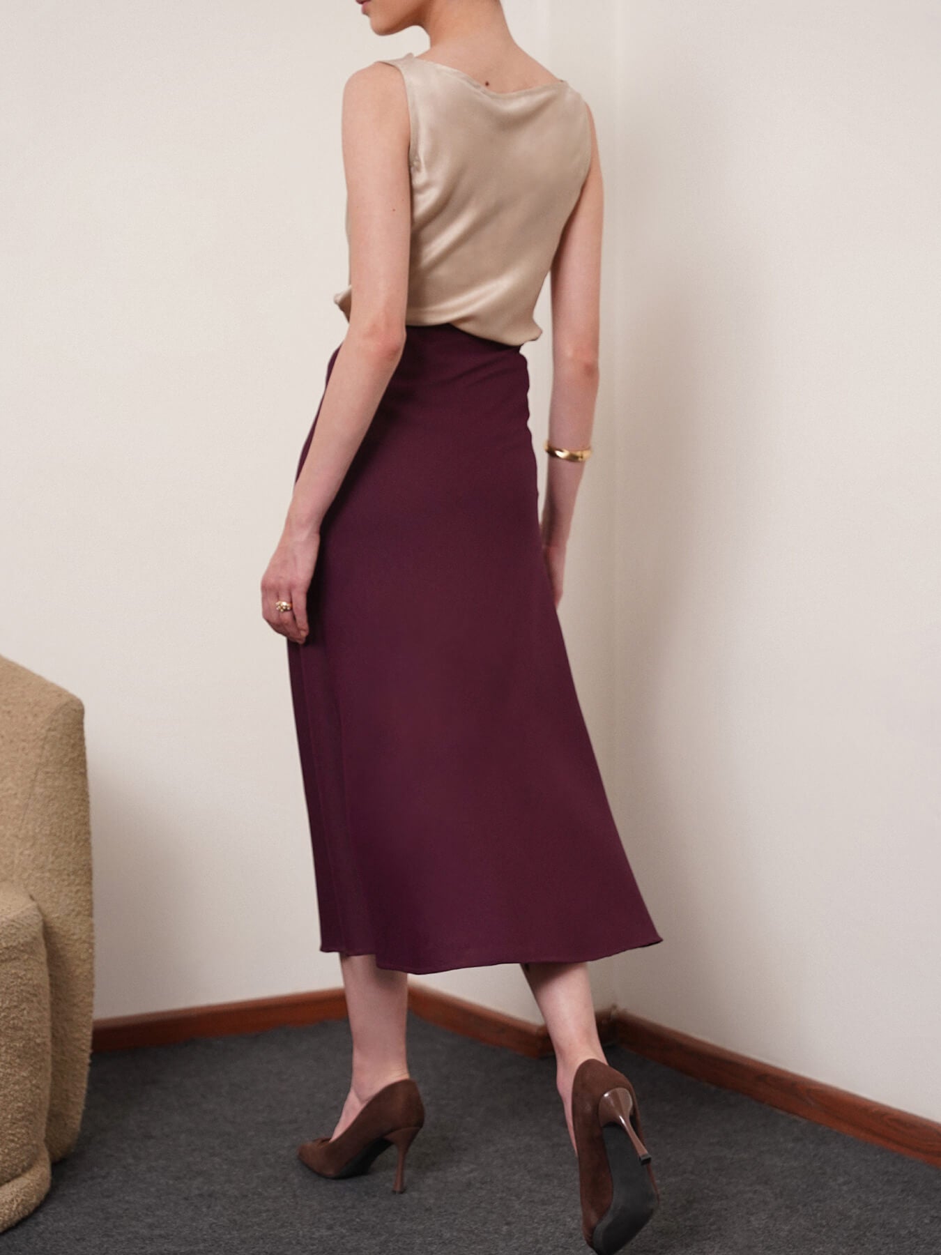 A-line Skirt - Wine