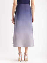 Ombre Midi Skirt - Blue And Grey