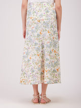 Linen Floral Skirt - Multicolour