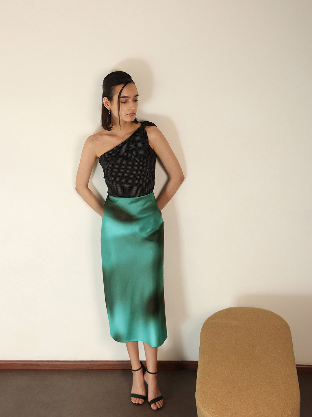 Satin Skirt - Teal