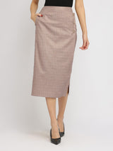 Straight Fit Skirt - Brown