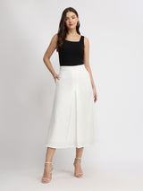 Pleated A-Line Skirt - White