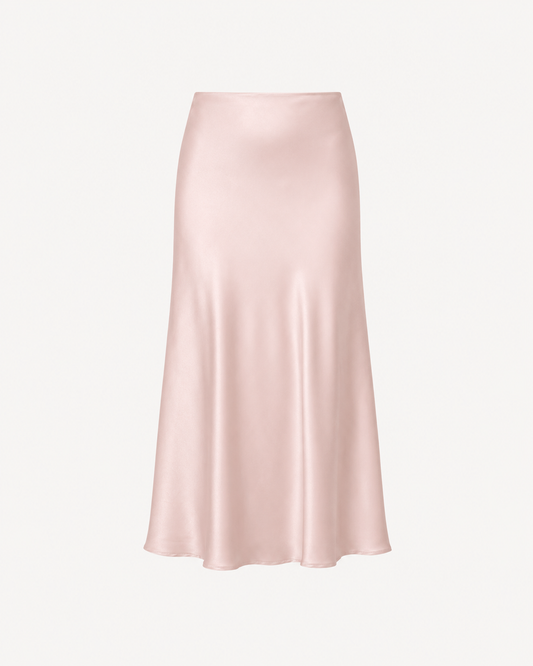 Satin A-Line Skirt - Pink