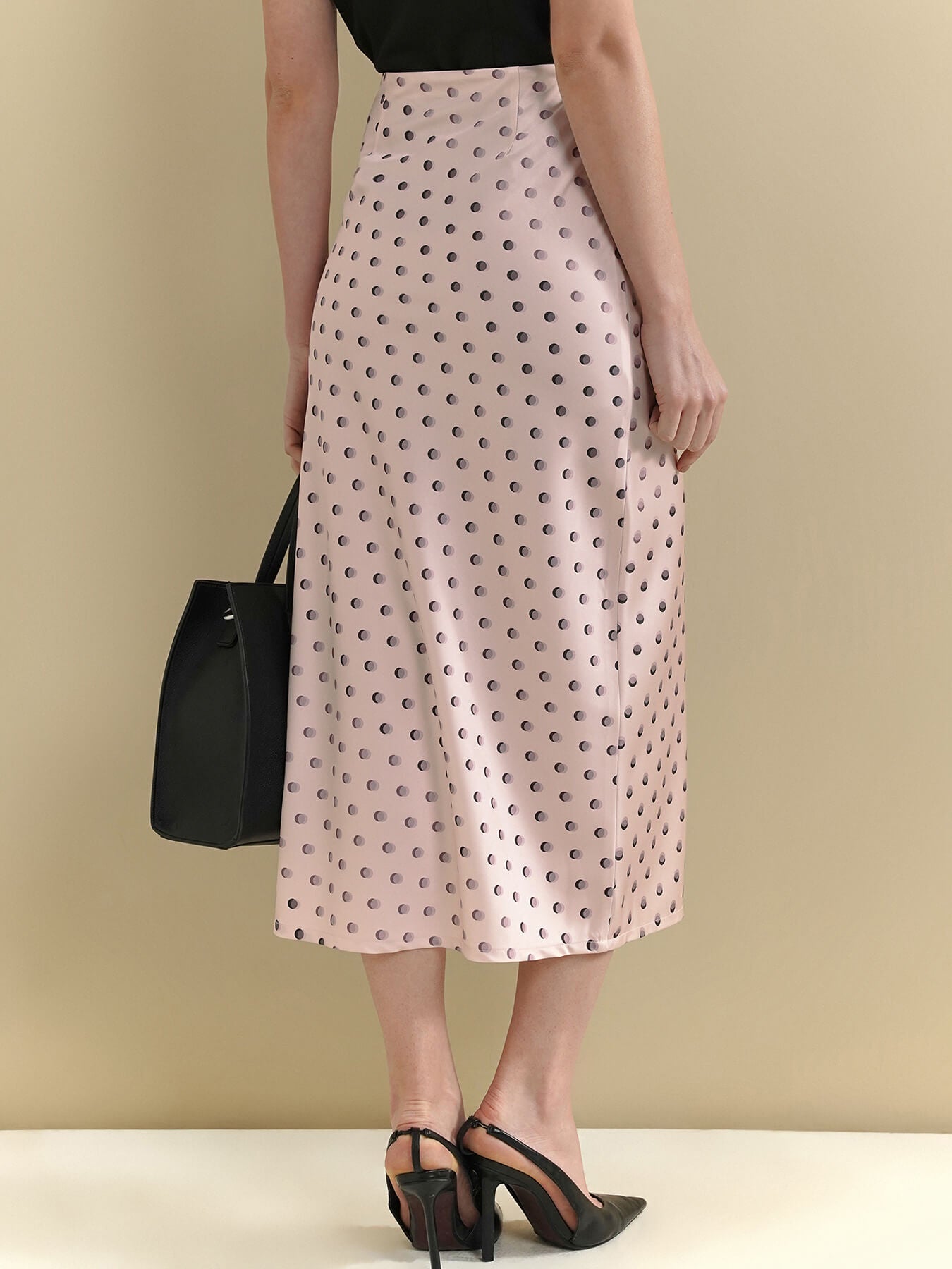 Satin Flared Skirt - White