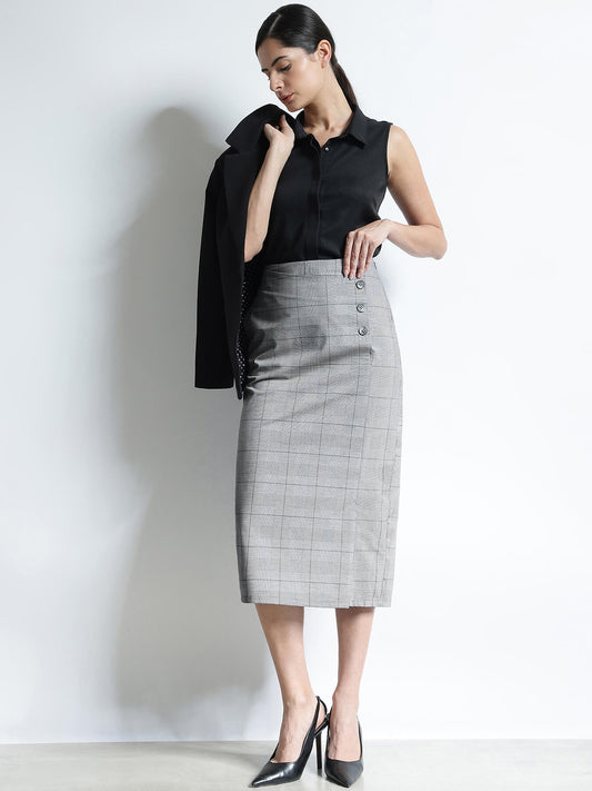 Straight Fit Skirt - White