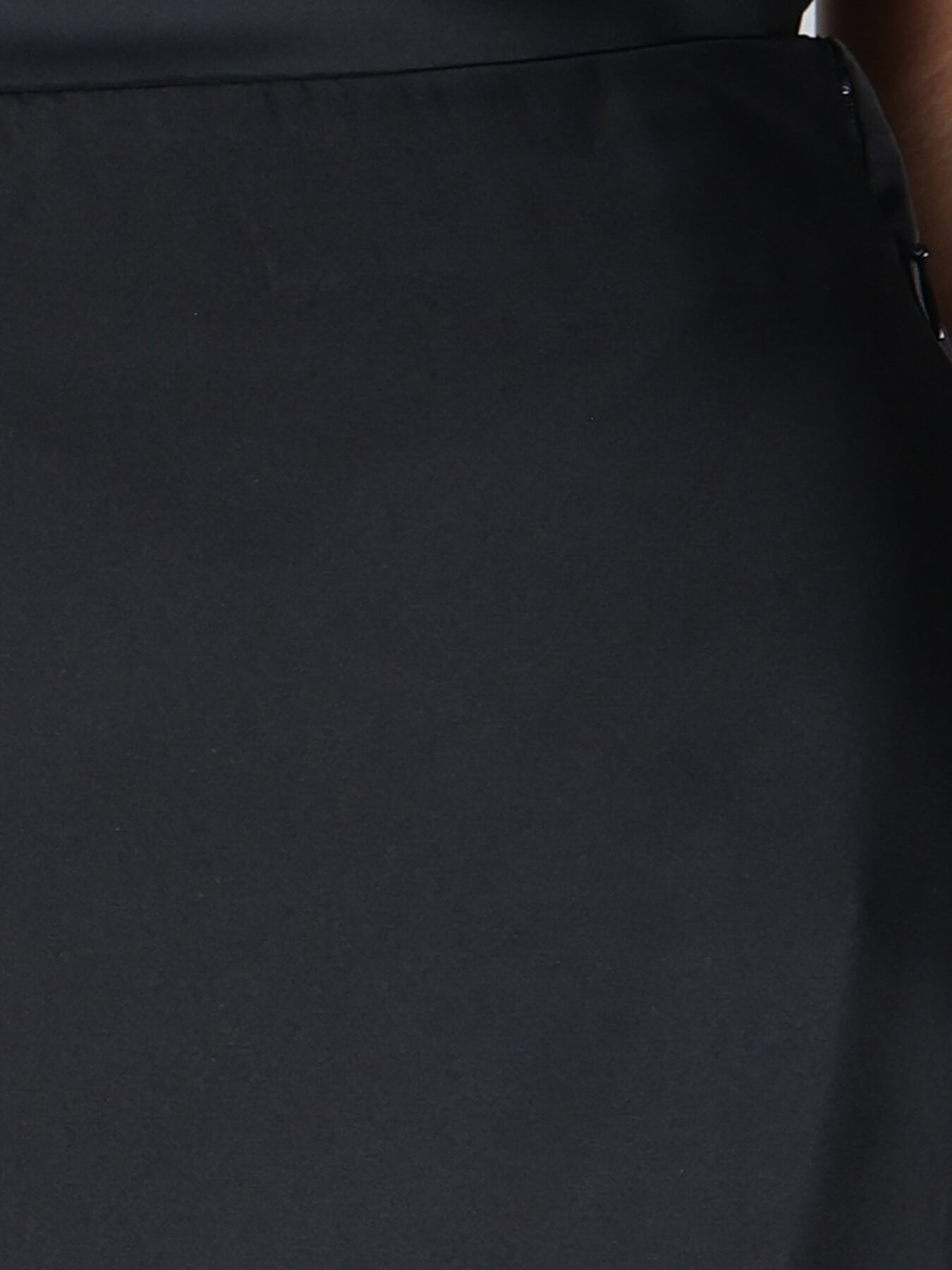 Satin A-Line Sheer Skirt - Black