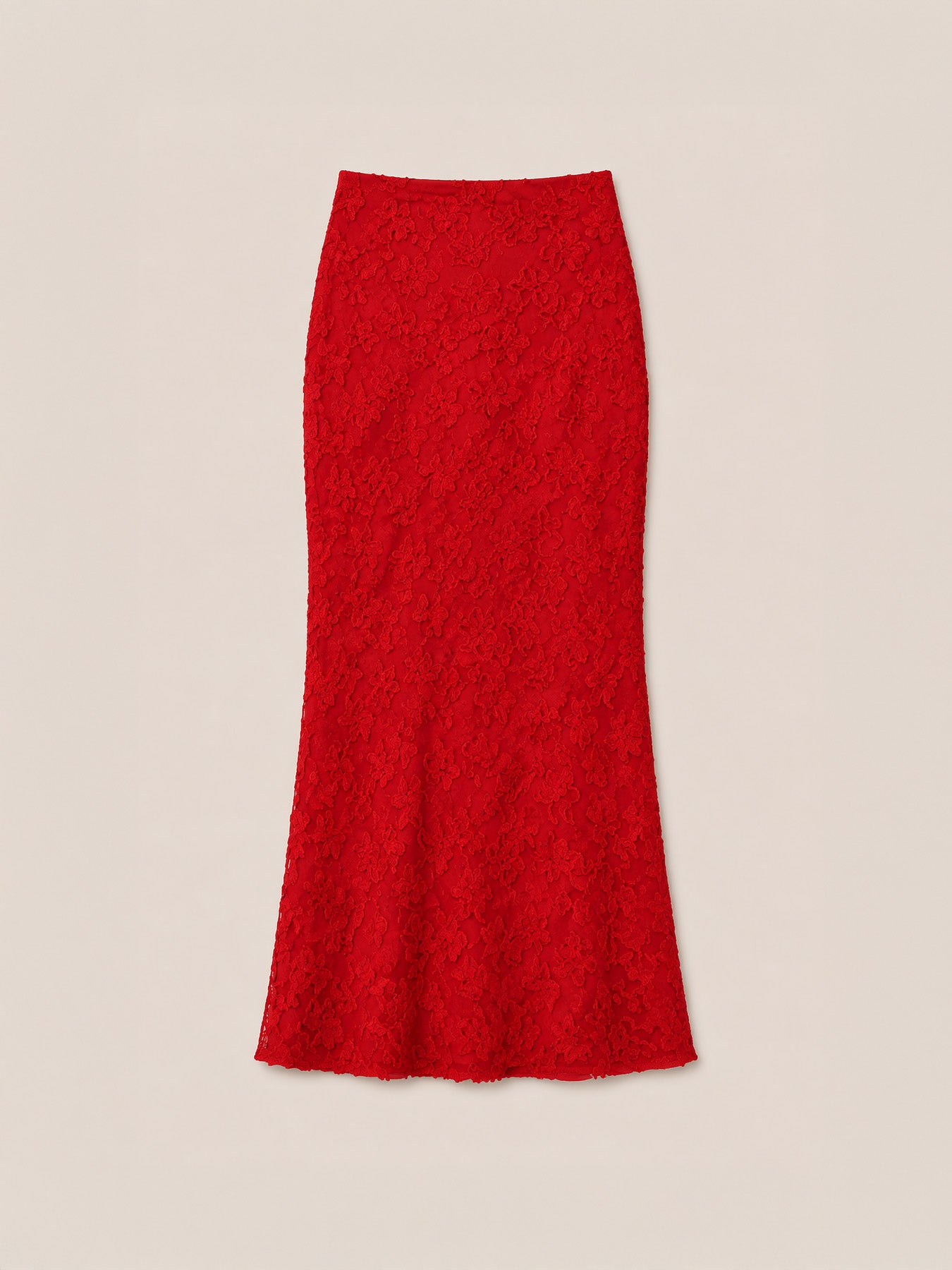 Georgette Floral Midi Skirt - Red
