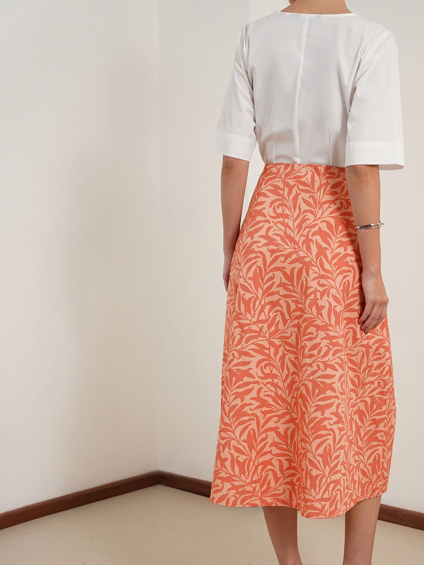 Cotton A-Line Skirt - Peach