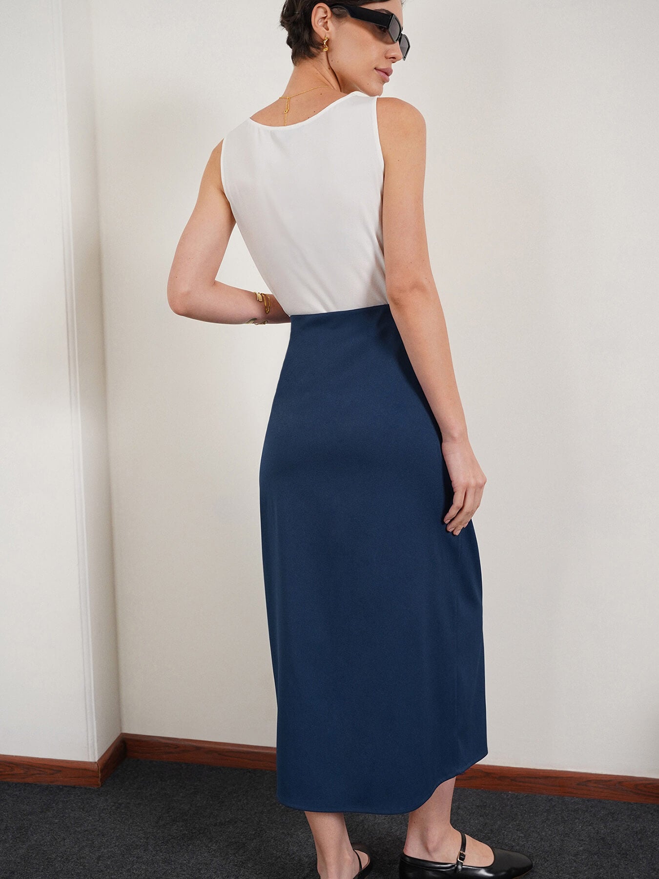 High-Rise A-Line Skirt - Blue