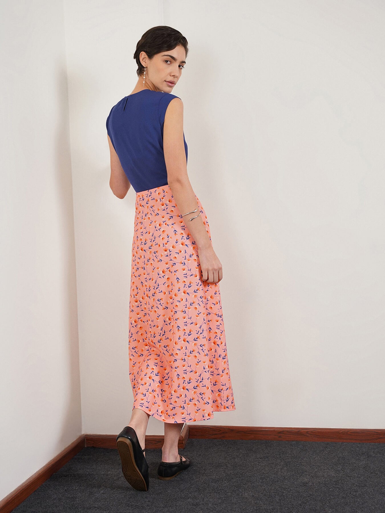 High-Rise A-Line Skirt - Peach