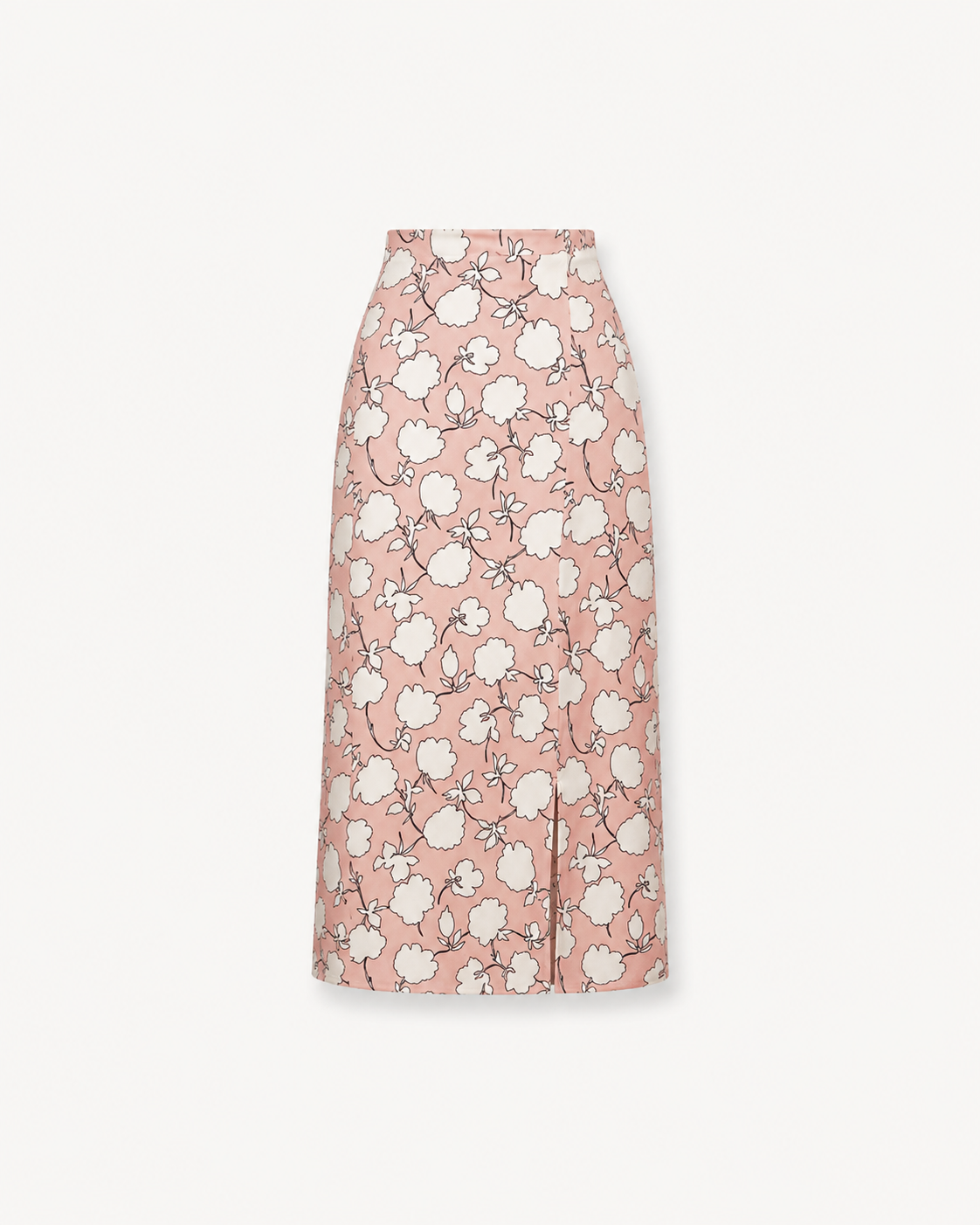 Floral A-Line Skirt - Beige