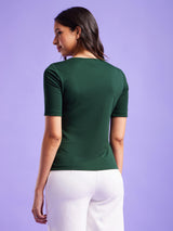Detailed Collar Solid Top - Green
