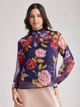 Ruffle Chiffon Top - Multicolour