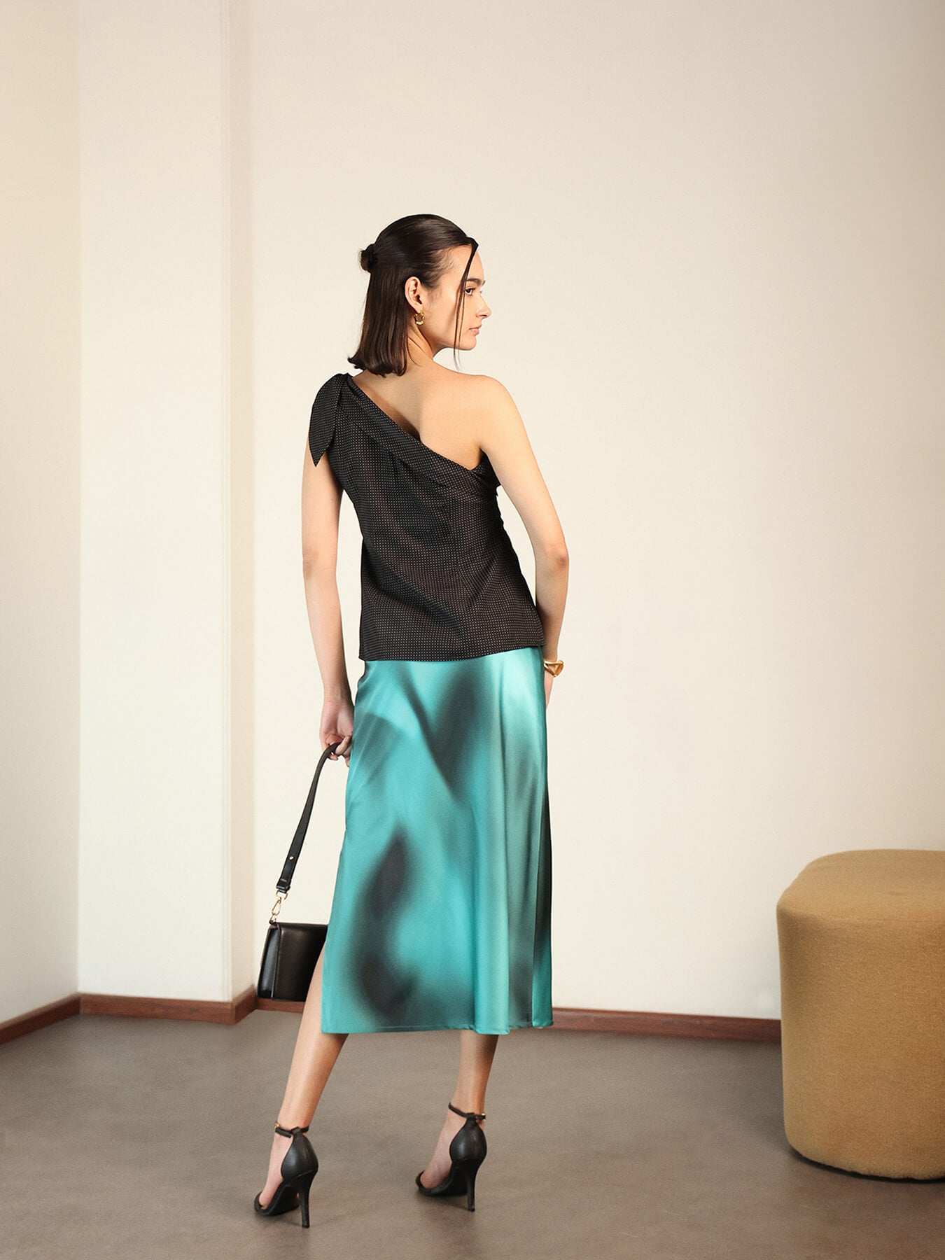 One Shoulder Top - Black