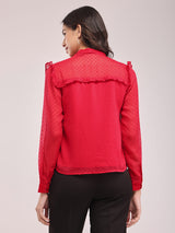 Chiffon Tie-up Top - Red