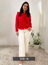 Chiffon Tie-up Top - Red