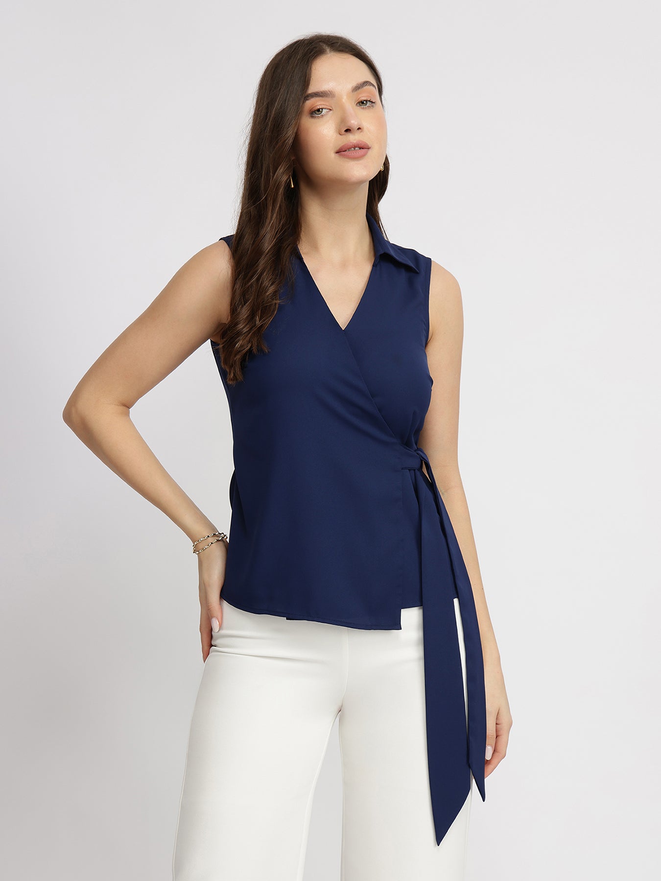 Wrap Top - Navy