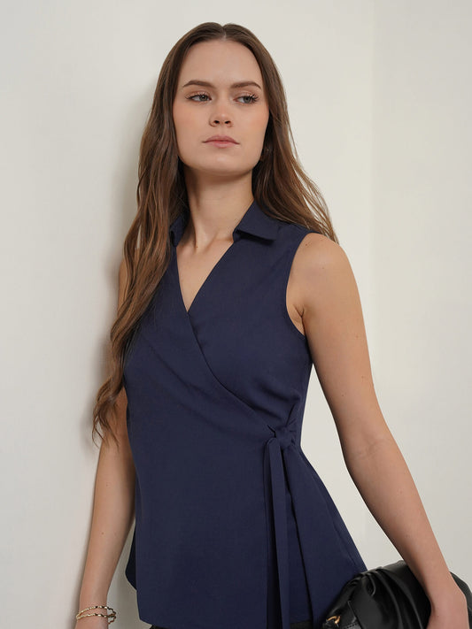 Wrap Top - Navy