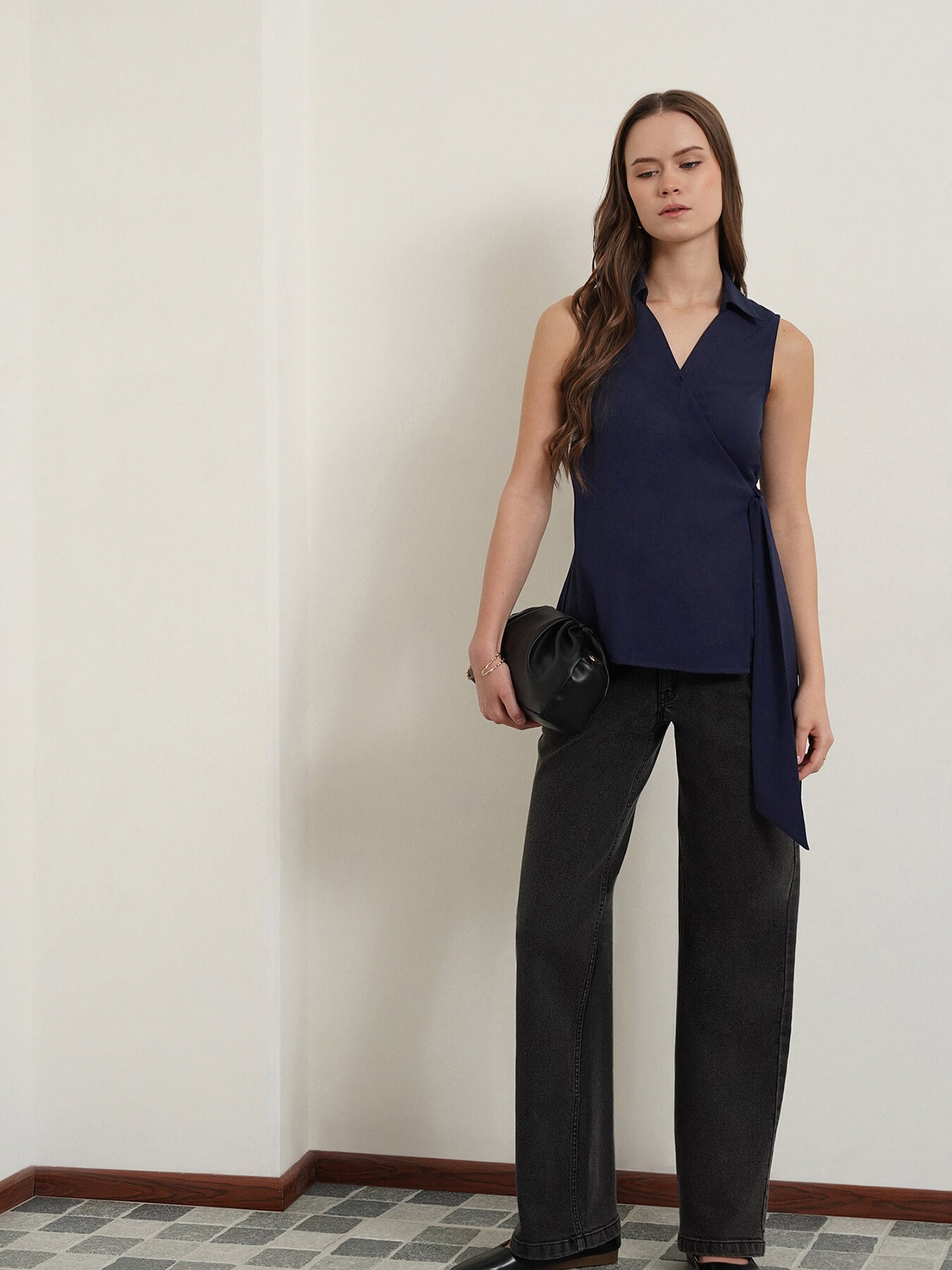 Wrap Top - Navy