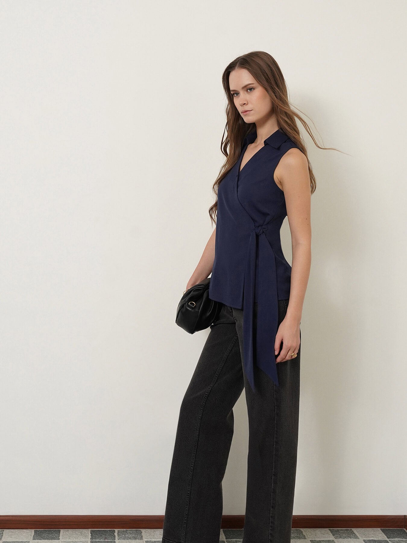 Wrap Top - Navy