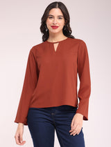 Bell Sleeves Top - Rust