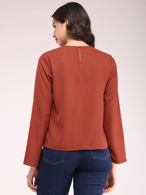 Bell Sleeves Top - Rust