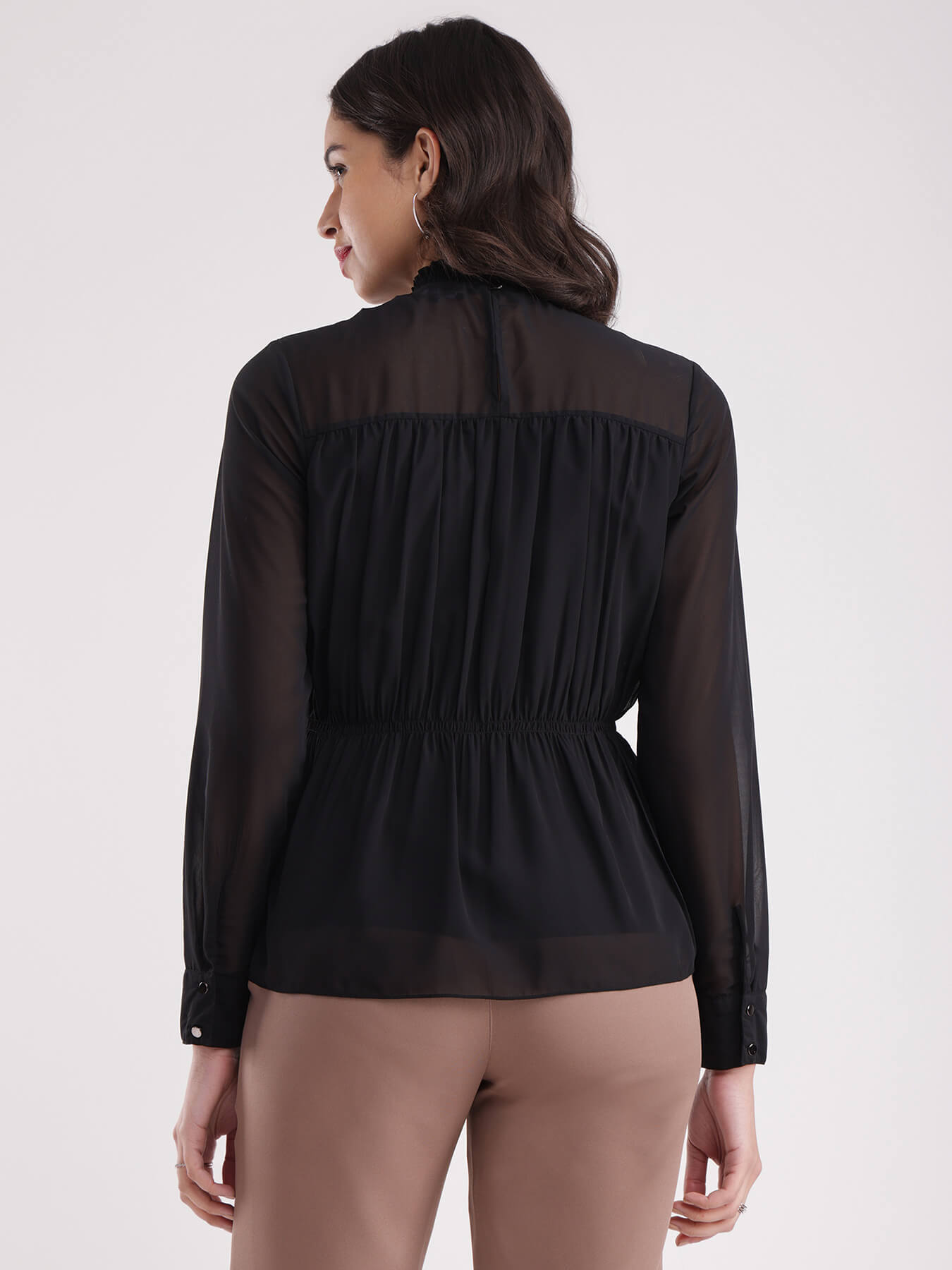 High Neck Top - Black