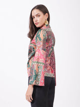 Satin Wrap Top - Multicolour