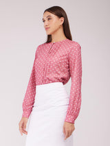 Polka Dot Top - Dusty Pink