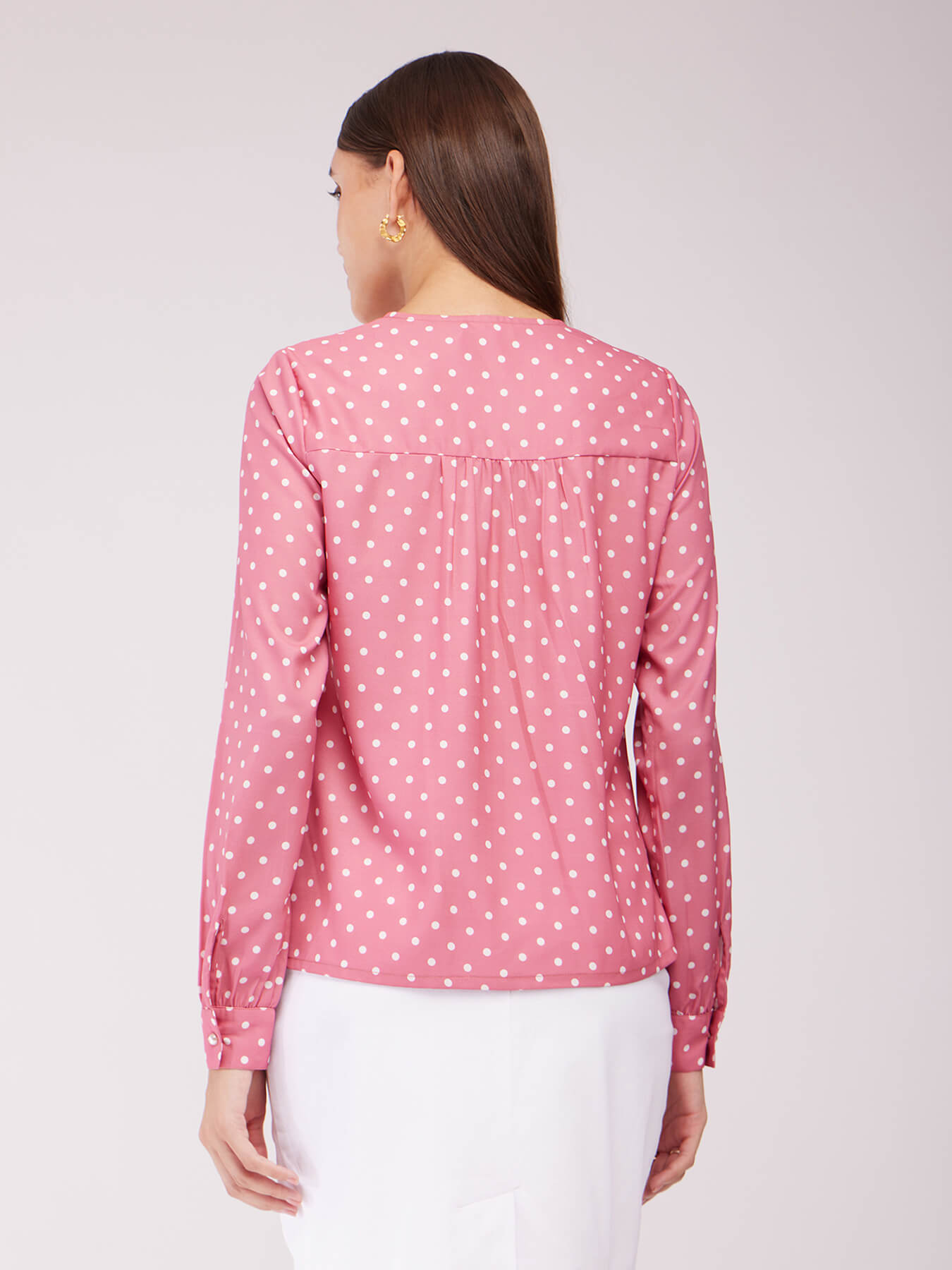 Polka Dot Top - Dusty Pink