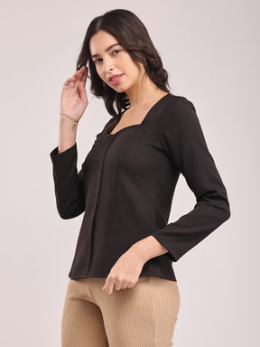 Sweetheart Neck Top - Black