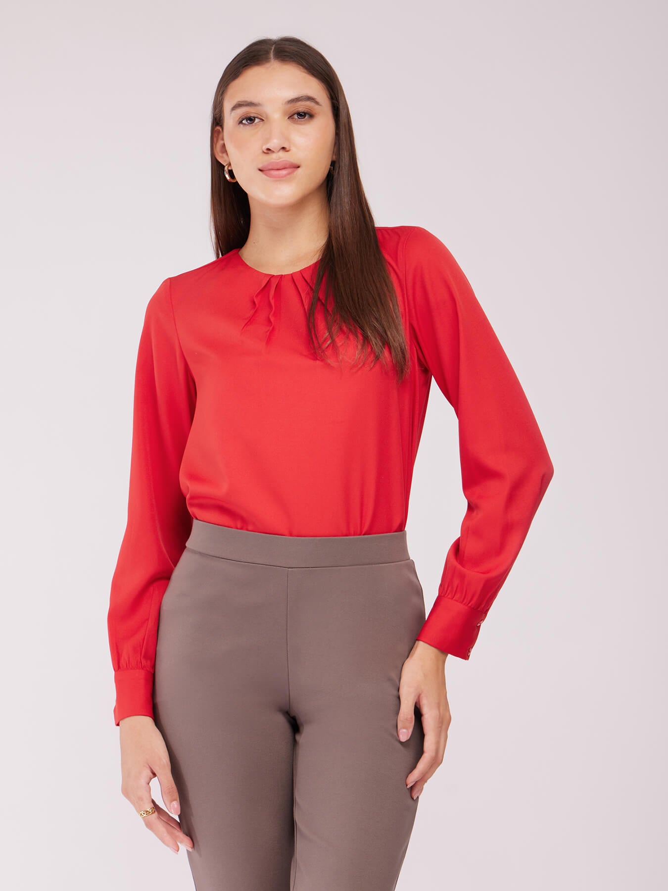 Front Pleated Top - Red