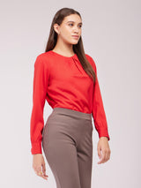 Front Pleated Top - Red