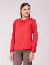 Front Pleated Top - Red