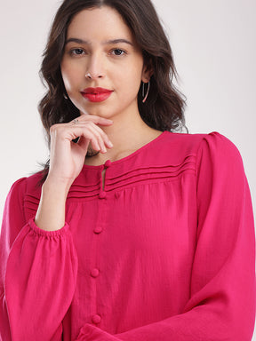 Round Neck Top - Fuchsia