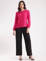 Round Neck Top - Fuchsia