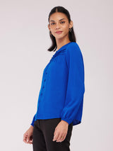 Pintuck Detail Top - Royal Blue