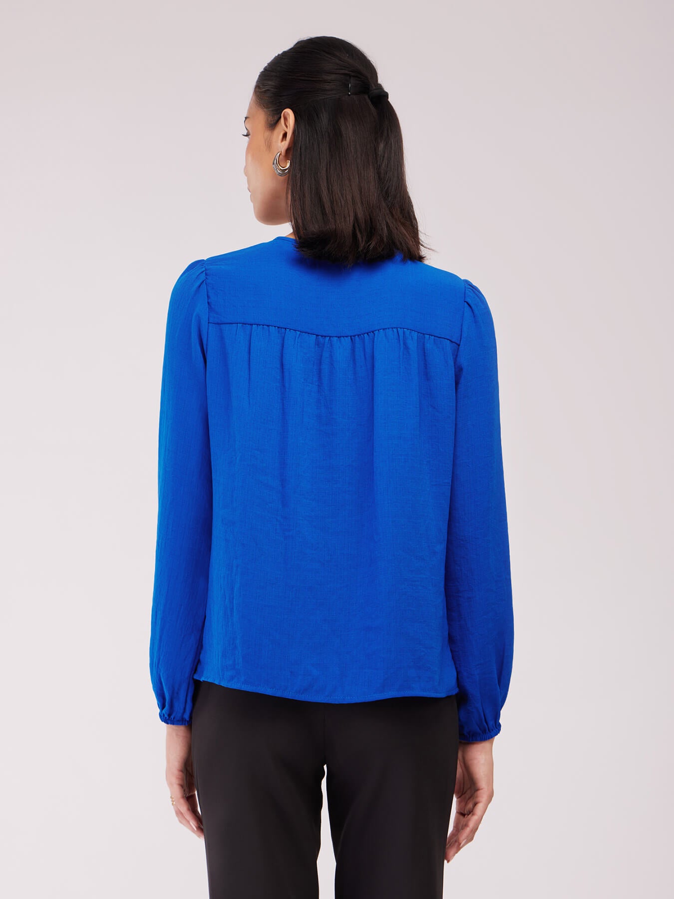 Pintuck Detail Top - Royal Blue