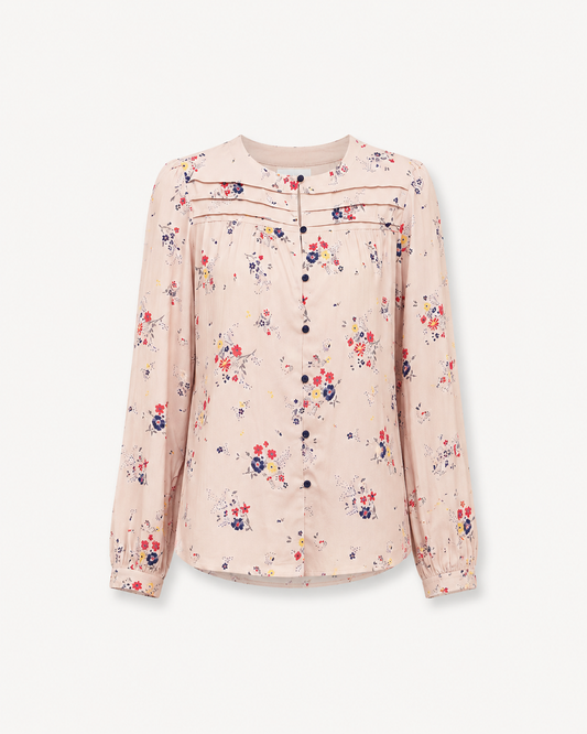 Floral Print Top - Off White
