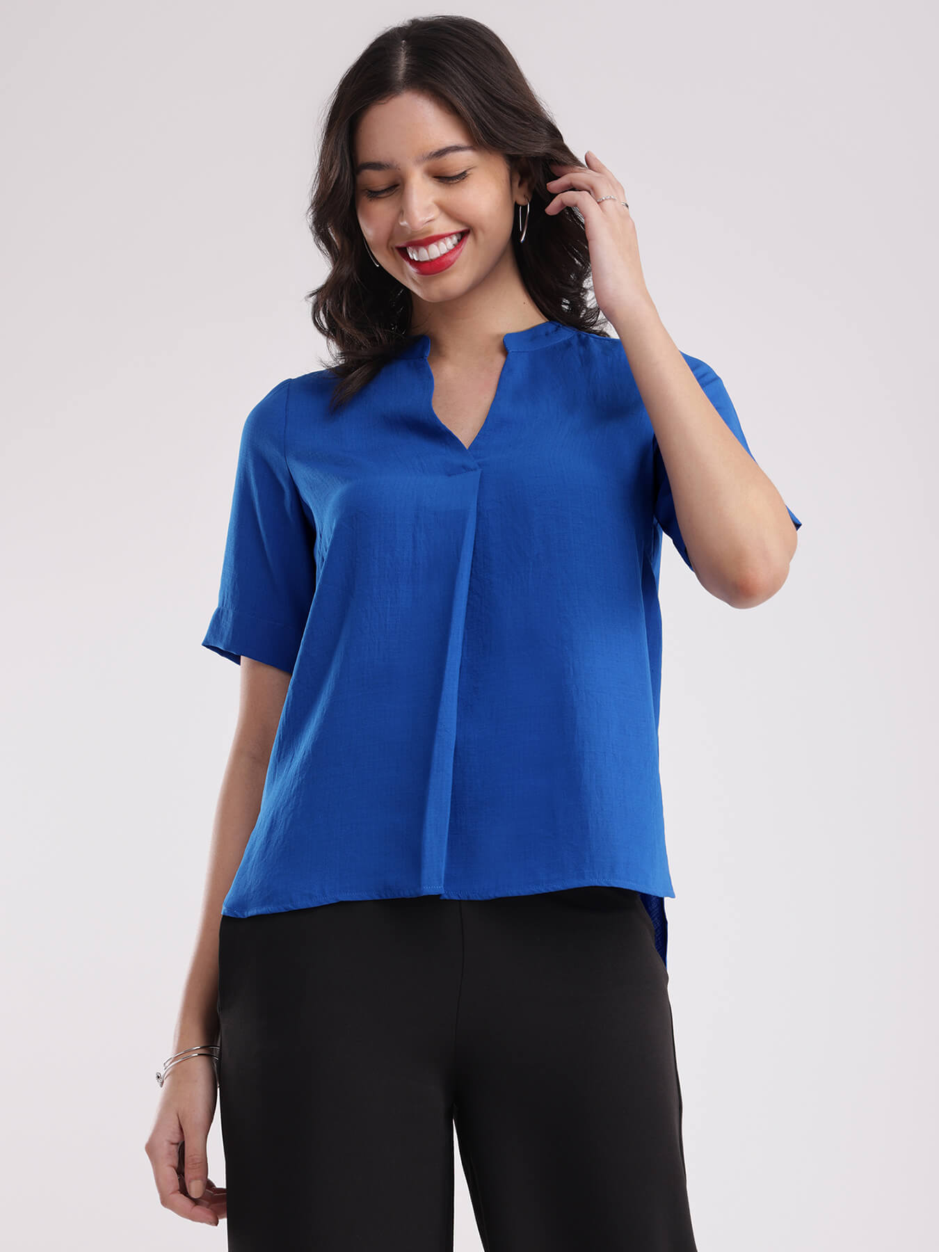 Pleat Detail Top - Royal Blue