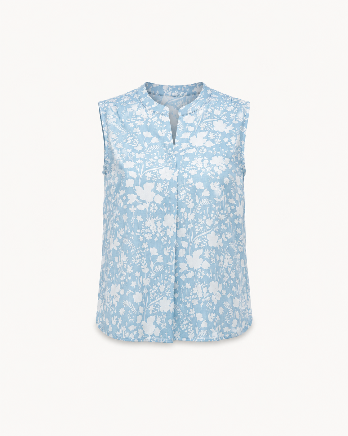 Floral Print Top - Blue And White